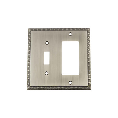 Egg and Dart 2-Gang Toggle Light Switch / Rocker Combination Wall Plate