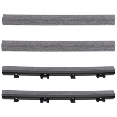 1" x 12" Quick Deck Composite Deck Tile Straight Trim in Westminster Gray