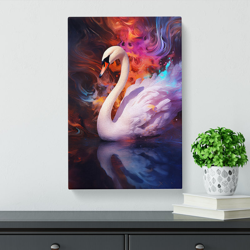 Swan Digital - Wrapped Canvas, 50cm H x 35cm W x 3cm D