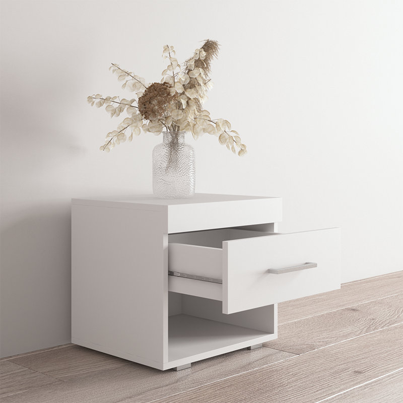 Perth 17.7" Nightstand with Matte Finish, White