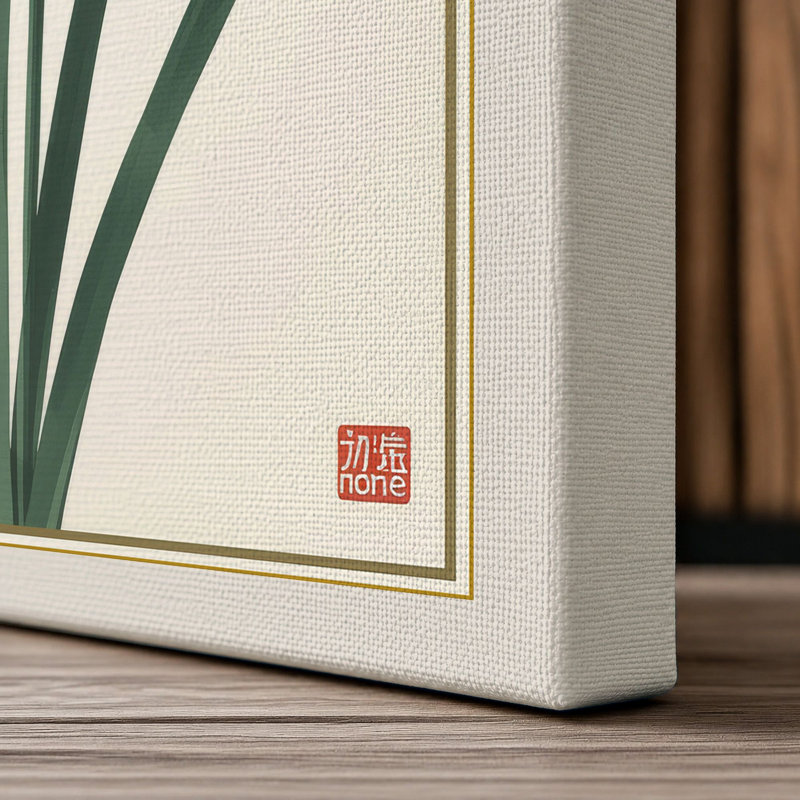 Daffodil Study Botanical - Wrapped Canvas, 36x24 - 91.4 x 61.0 cm, Cream Border