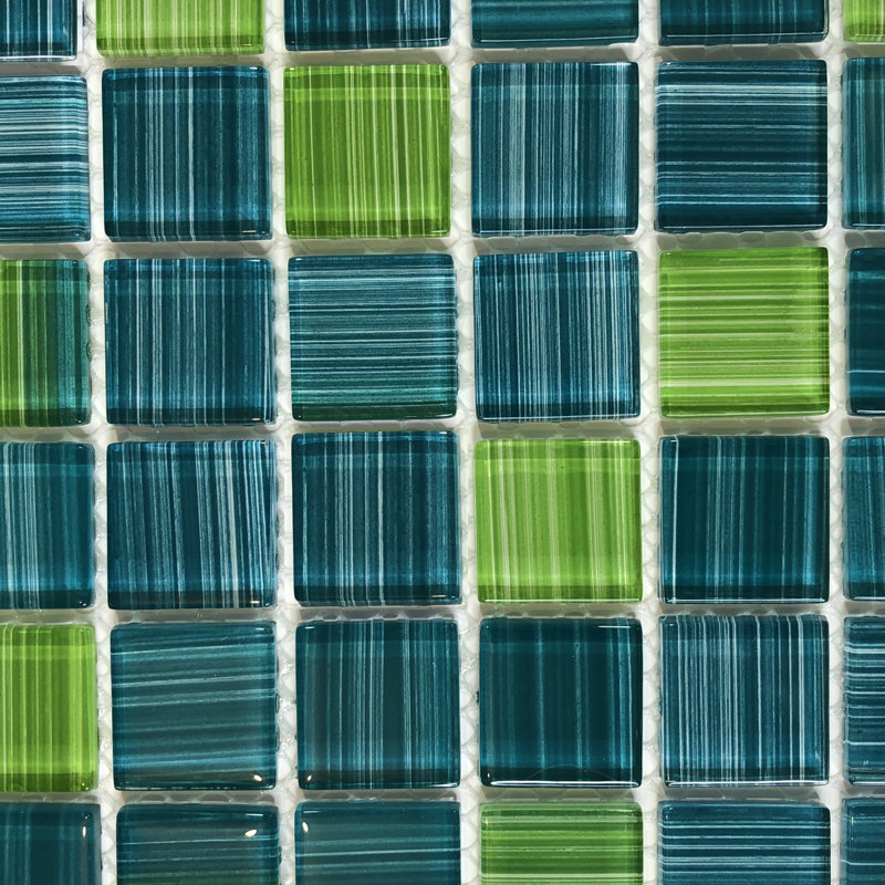 Alezio 1" x 1" Glass Grid Mosaic Wall & Floor Tile, Green