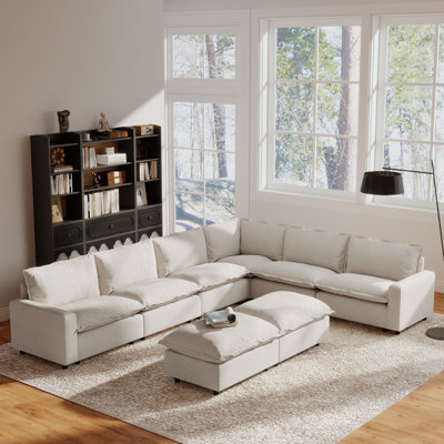 Canapé modulaire en tissu 8 pièces avec repose-pieds 8 pièces