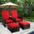 Cadre noir / coussin rouge est en rupture de stock