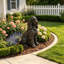 Statue réaliste de cocker spaniel assis pour la décoration extérieure de la maison