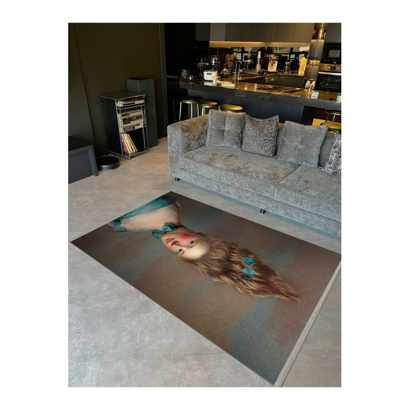 Tapis vert lavable à la machine à nœuds vert, Sous-tapis rectangulaire 5 pi 1 po x 7 pi 7 po inc