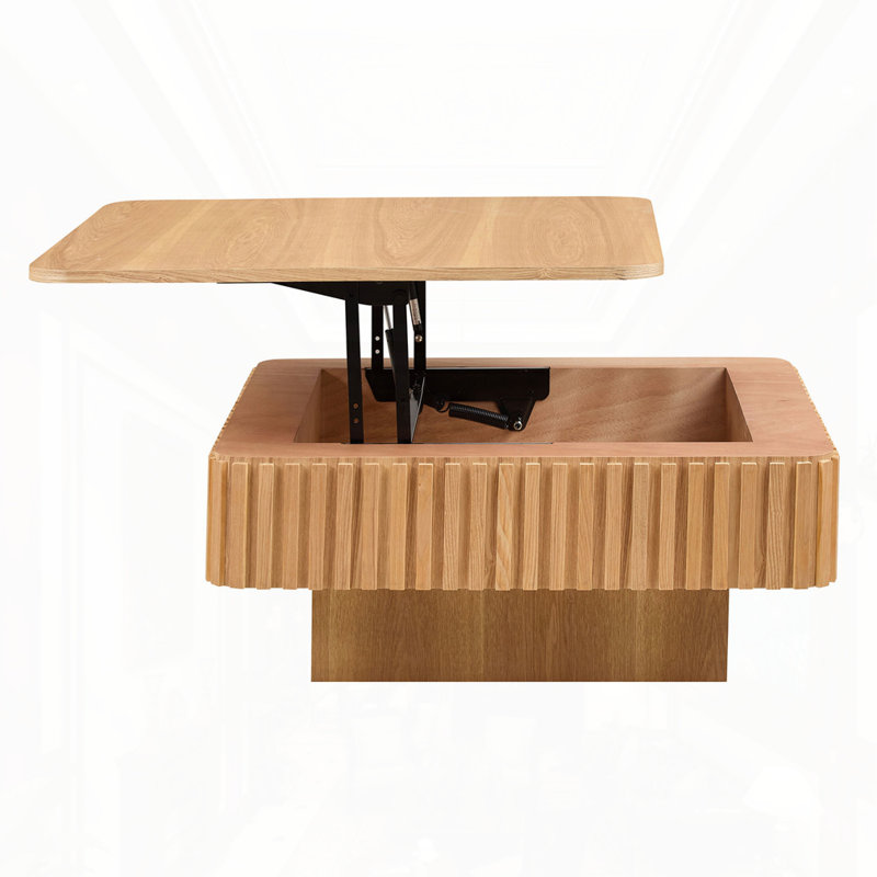 Modern Square Coffee Table, Natural Ash