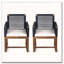 Ensemble de 2 fauteuils d'extérieur en bois d'acacia avec corde et coussins lavables-74212351