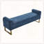 Banc de bout moderne de 55 po de large avec revêtement en similicuir et table d'appoint-129862651