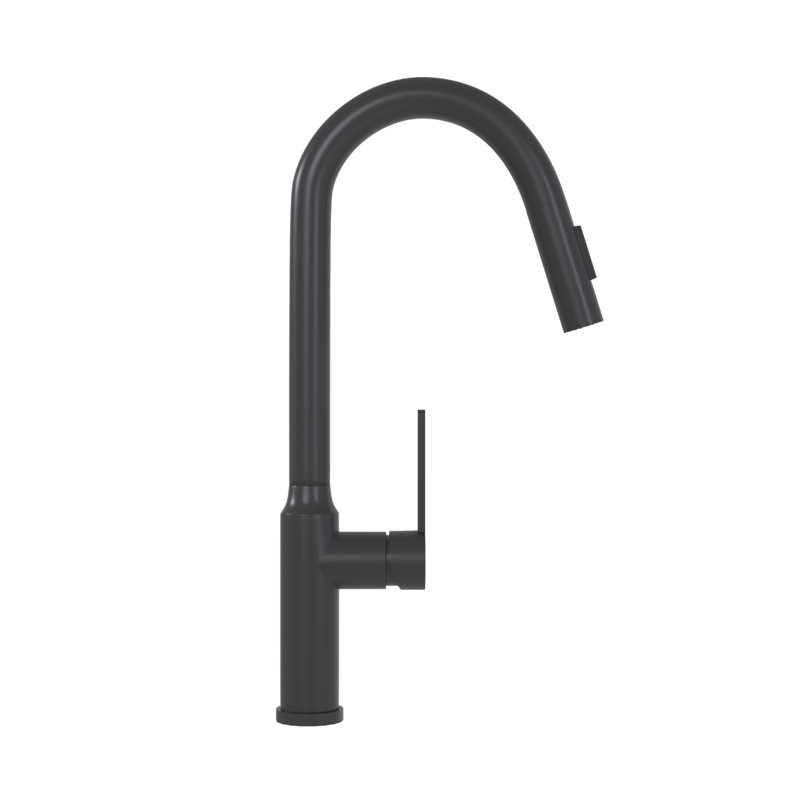Robinet de cuisine rétractable certifié CUPC 18,83 po Twowa Home (finition noir mat), Noir mat