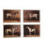 Rustic Framed Thoroughbred Horse Prints – Set of 4