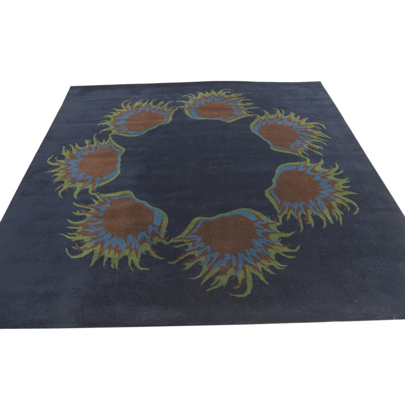 Square 7'7 x 7'7 Pineland Navy Blue Rug