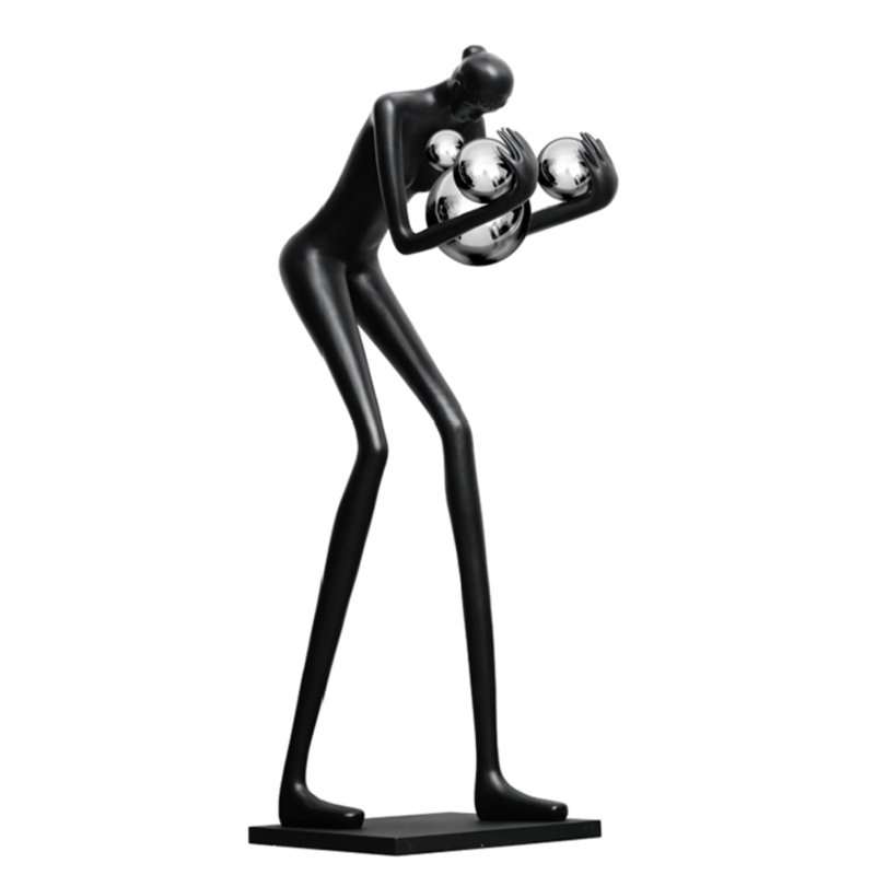 75'' Black Novelty Floor Lamp, Silver