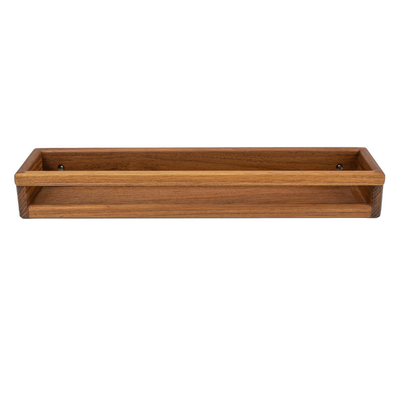 Teak Wall Mount Shower Caddy with Natural Finish