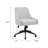 Boki Swivel Desk Chair, Light Gray Poly-Linen, Padded Curved Back