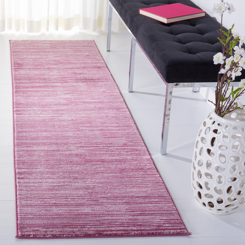 Tapis mauve à motif abstrait Valladolid Mullen, Tapis de couloir 2 pi 2 po x 8 pi