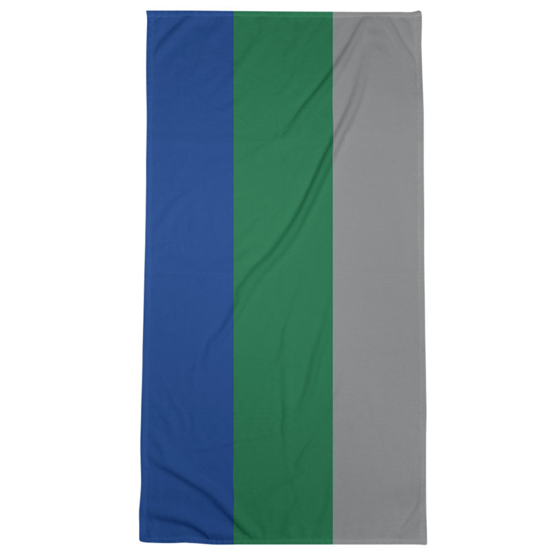 Bath Towel, Royal Blue/Green/Gray