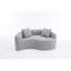 Double profondeur 042, chenille grise, utilisation dans la chambre à coucher et le bureau personnel, 2 sièges, 400 lb de poids, forme inspirée du tai-chi, conception ergonomique, sans assemblage avec forme, en chenille de 21,3 po / 26,8 po