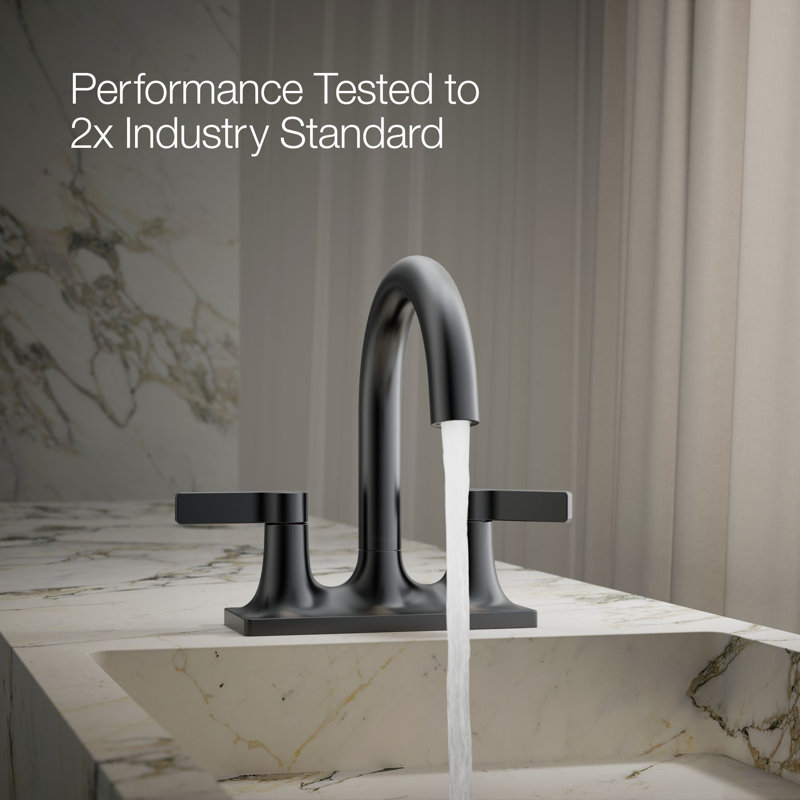Venza Centerset Bathroom Sink Faucet 1.2 GPM, Matte Black