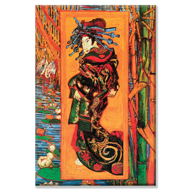 «Japonaiserie Oiran» par Vincent Van Gogh, reproduction sur toile tendue, H 36 po x l 24 po