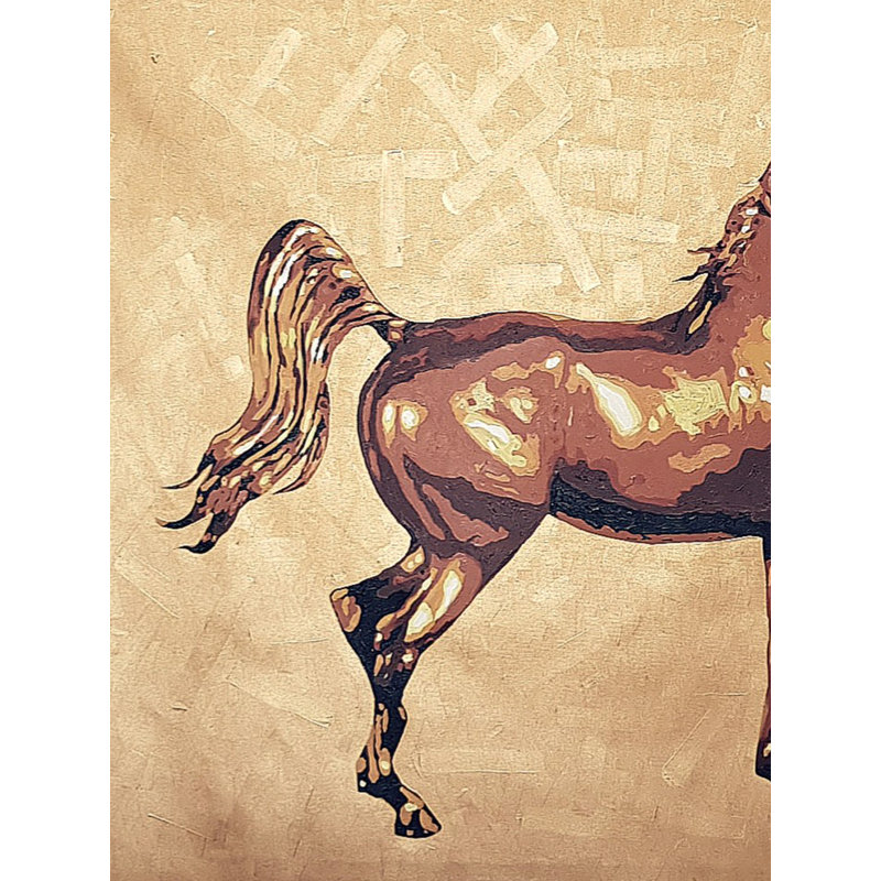 Cheval qui court | Acrylique sur toile | Par Yogi Kumar