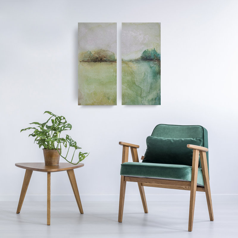 «Abstract Landscape» par Tristan Scott - ensemble de 2 reproductions d'art graphique sur toile tendue