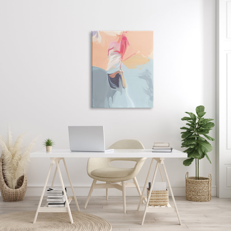 Mouvement humain abstrait dansant, Toile tendue, H 40 po x l 30 po