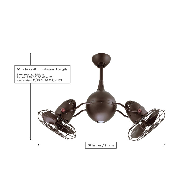 Acqua LED Downrod Ceiling Fan, Textured Bronze