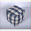 Repose-pieds pouf carré à carreaux, 16 x 16 x 16, ivoire & amp; Bleu marine | Coussin de plancher | Ivoire + bleu marine | Tissu