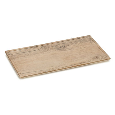 SB-1472-OW – 14" X 7" Faux Oak Wood Display W/ Foot & Ridge, 0.75" Tall