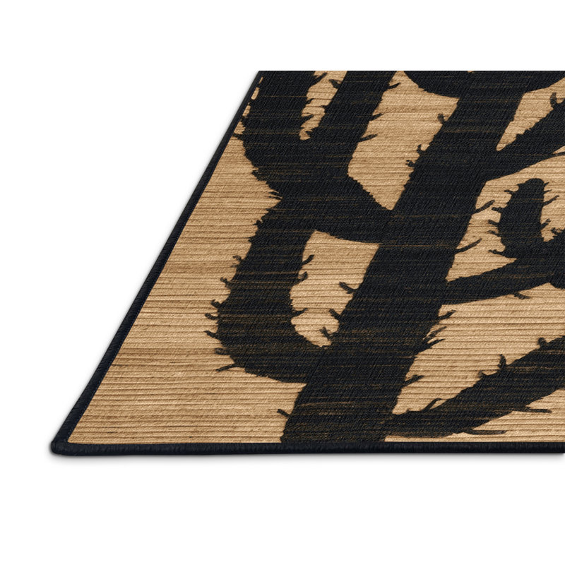Tapis noir lavable à la machine, Rectangle 7 pi x 10 pi