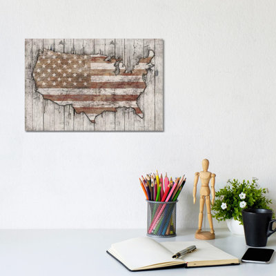 USA Map by Diego Tirigall - Wrapped Canvas Print