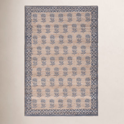 Hand-Woven Floral Performance Rug