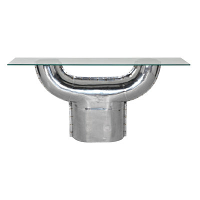 Titan 69'' Glass Top Console Table