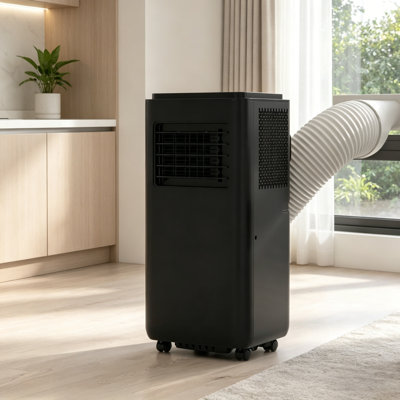 13" W x 11" D x 27.7" H Portable Air Conditioner Black