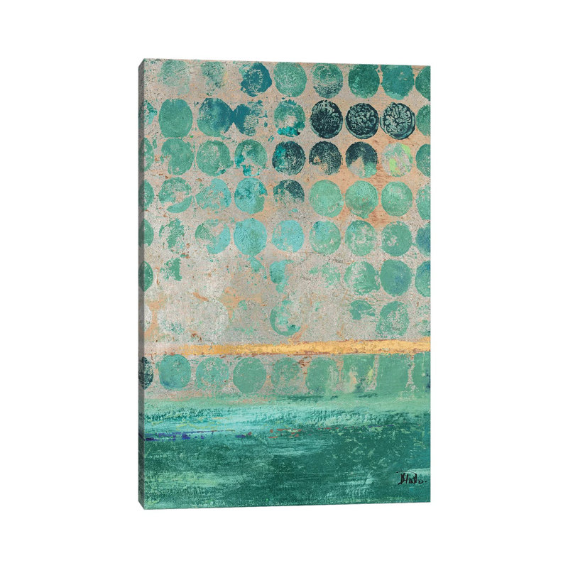 Dots On Teal by Patricia Pinto - Wrapped Canvas Gallery-Wrapped Canvas Giclée, 66.04 cm H x 45.72 cm W