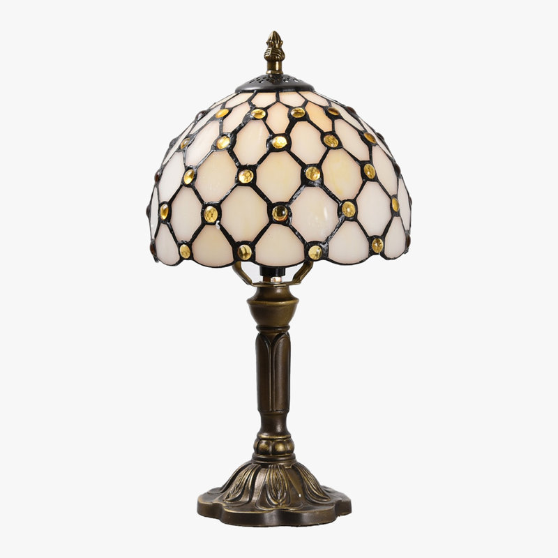 Lampe de table 14,5 po de style vitrail Tiffany, abat-jour fait à la main raisin, lampe de lecture de bureau parfaite pour une grande table de chevet de salon