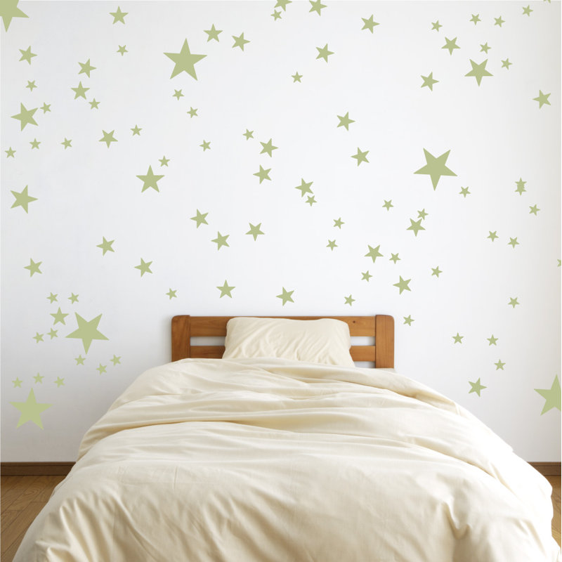 Adhésif décoratif étoiles, Céladon, H 24 po x l 27 po x P 0,01 po