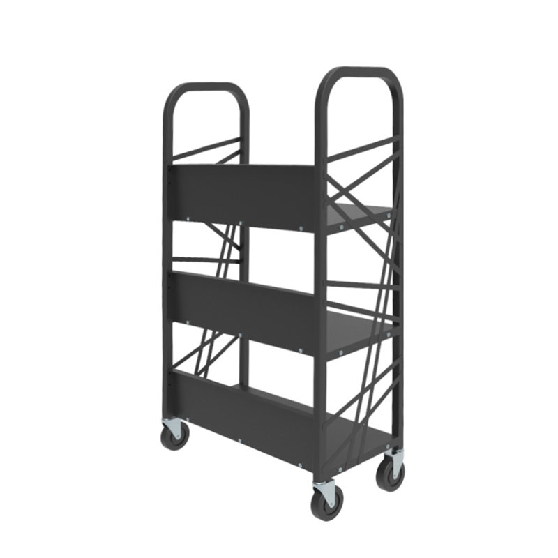 Fixturedisplays® Metal Book Cart Library Cart Pew Cart Mobile Book Storage School Book Organier 18465