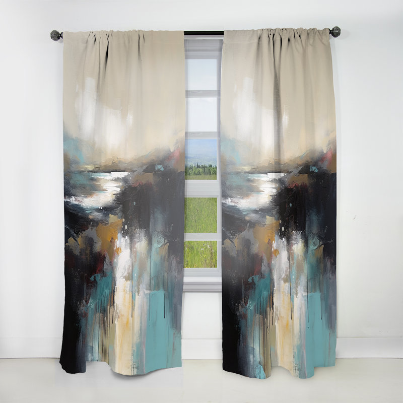 Clayburn - Serene Waters In Marble II - Rideau en velours moderne - obscurcissant - 1 panneau, L 52 po x L 90 po