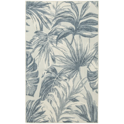 Clemencio Ivory Blue Modern Rug