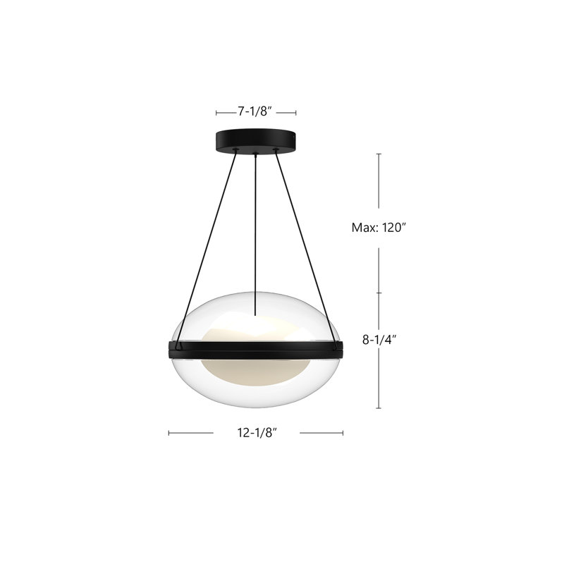 Virgo 1 - Light LED Pendant, Brushed Gold, 8.25" H x 12.13" W x 12.13" D