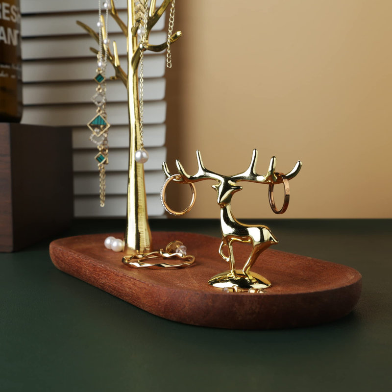Jewelry Table Rack Mercer41 Branch Jewelry Rack with wood tray | Wayfair