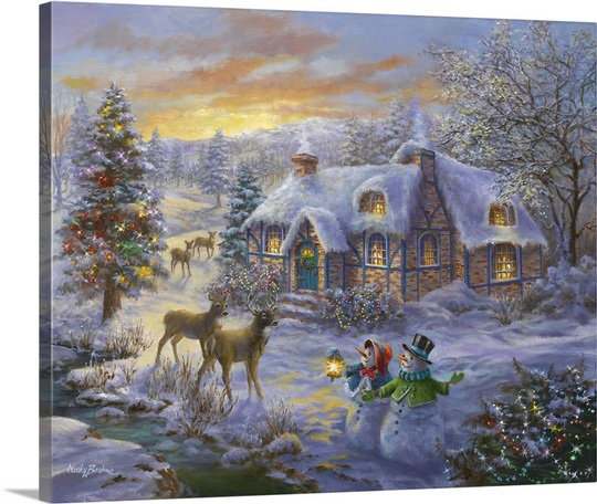 « artisanat », reproduction d’art sur toile tendue, H 16 po x l 20 po x P 1,25 po