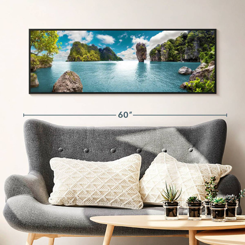 Iconic James Bond Island, Cadre flottant noir, 49 po x 17 po