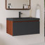 Meuble-lavabo mural simple 30 po avec lavabo en quartz noir-1326363276