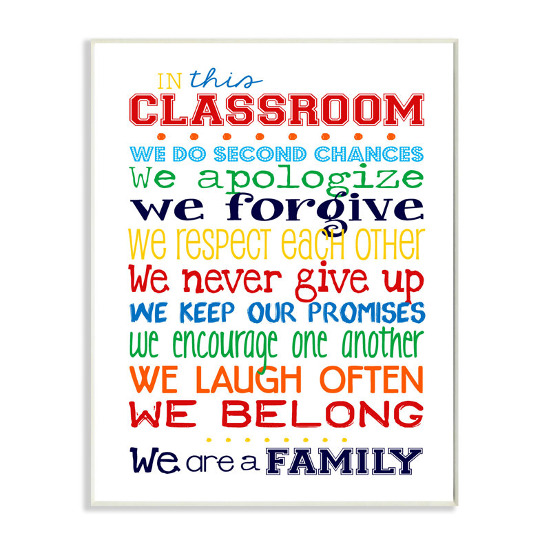 Plaque murale Gupton In this Classroom Rules