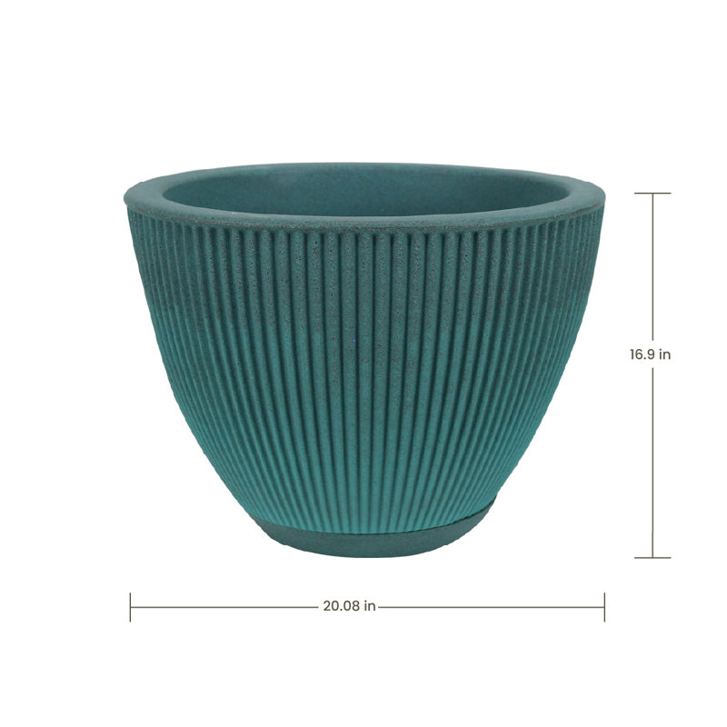 Pot à fleurs rond écologique Ciya ECOBO, utilisation intérieure / extérieure quatre saisons Garoa, Turquoise