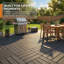 44 tuiles de plancher toutes saisons gris foncé à emboîtement toutes saisons, 12 po x 12 po autobloquant sans outil, drainage creux et ventilation, texture antidérapante, PP robuste-126186058