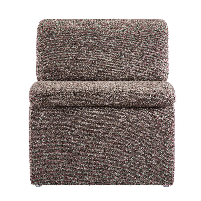 Fauteuil d'appoint rembourré sans accoudoirs Lume Boucle, Tissu antique